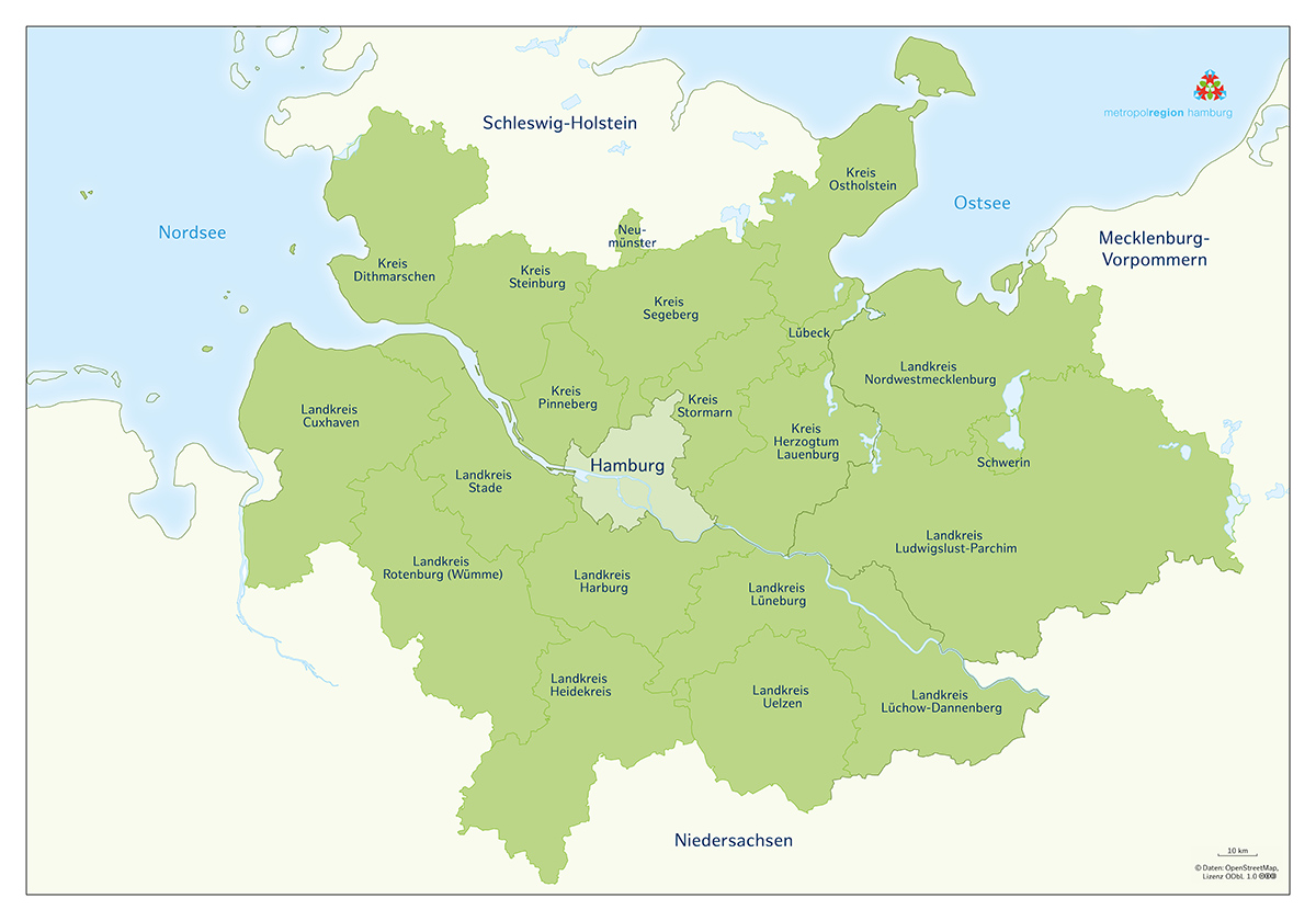 Karte Metropolregion Hamburg